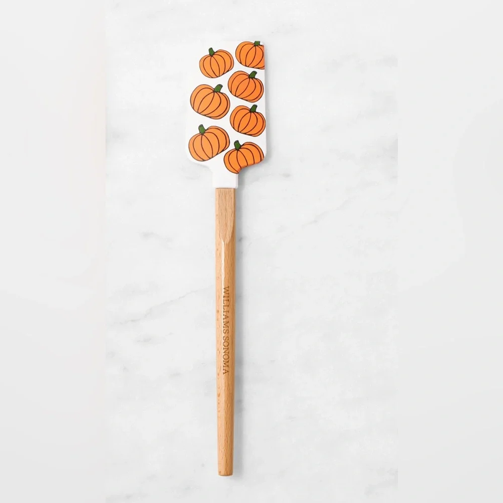 Williams Sonoma Halloween Pumpkin and Candy-corn Wood and Silicone Spatula Set